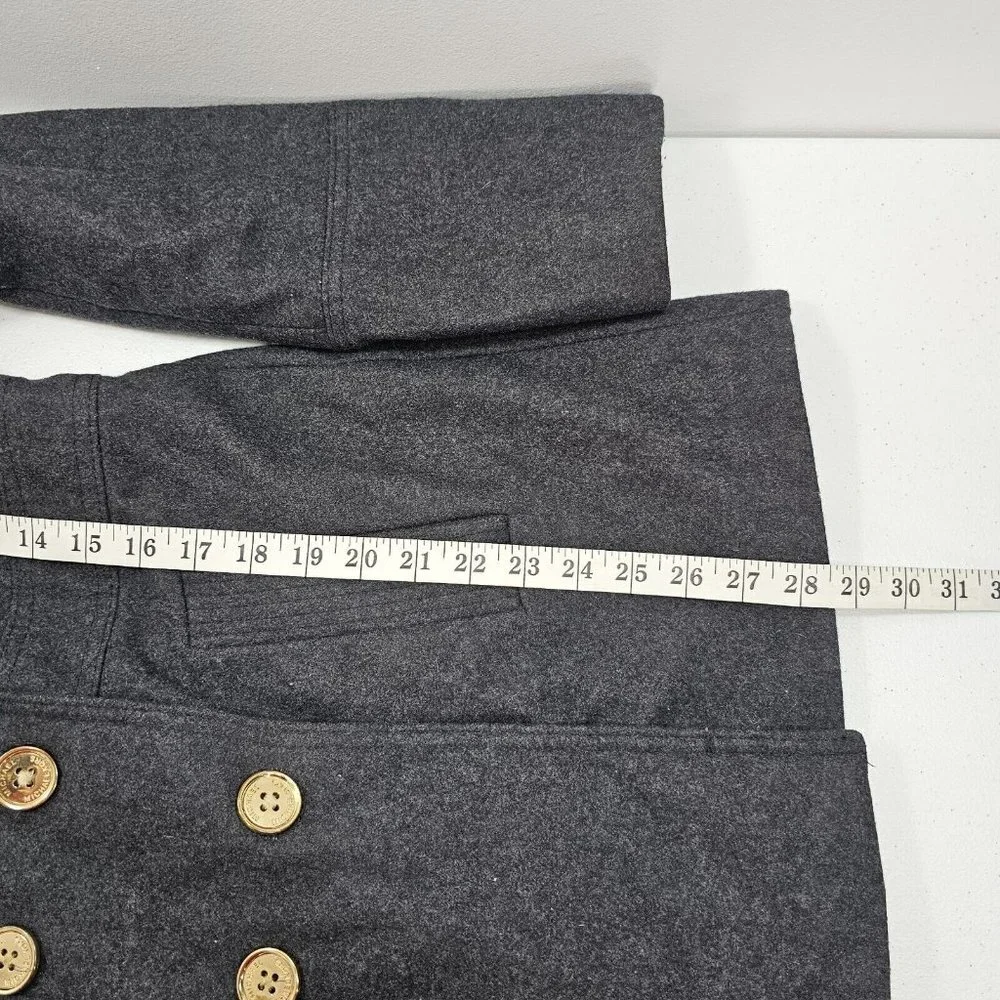 Michael Kors Peacoat M Gray Wool Double Breasted Preppy Quiet Luxury Old Money